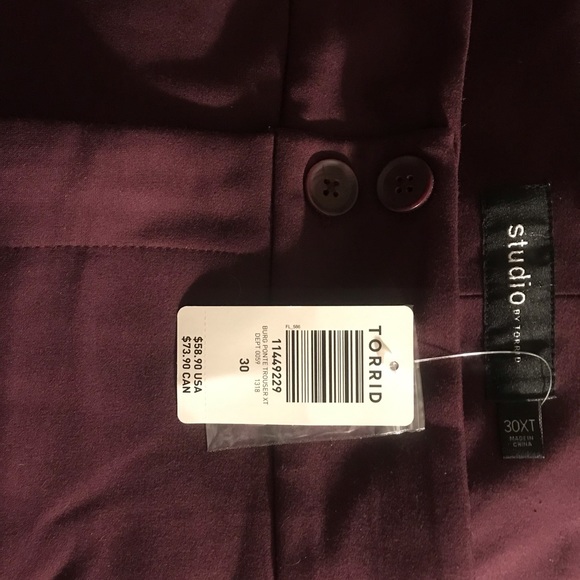 TORRID- STUDIO SIGNATURE PREMIUM PONTE STRETCH TROUSER - BURGUNDY PURPLE - Picture 3 of 4